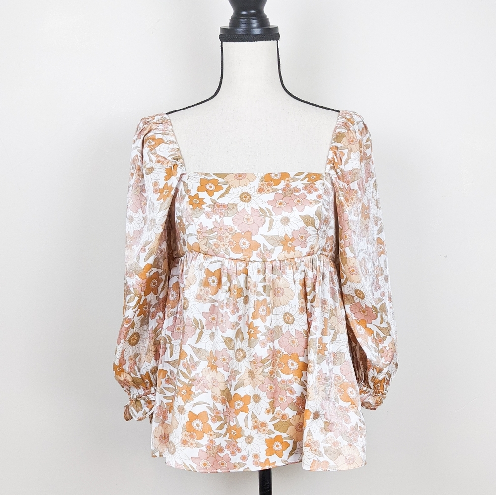 🦋LAST🦋 NWT Storia Floral Baby Doll Top, Size Medium